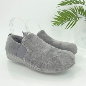 Vionic Women's Indulge Kalia Slip On House Flats Size 8 Gray Slipper Shoes